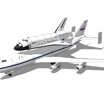 现代飞机航天飞机草图大师模型，航天飞机sketchup模型下载