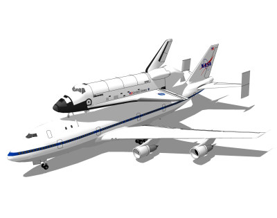 现代飞机航天飞机草图大师模型，航天飞机sketchup模型下载