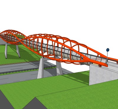 现代桥梁草图大师模型下载，sketchup桥梁su模型分享