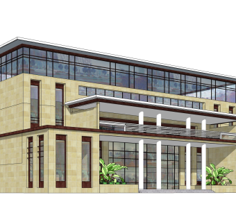 现代酒店草图大师模型，酒店sketchup模型免费下载