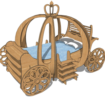 现代儿童床草图大师模型，现代儿童床SU模型下载