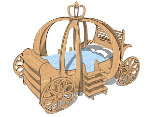 <em>现代儿童床</em>草图大师模型，<em>现代儿童床</em>SU模型下载