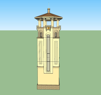 中式景观塔草图大师模型，景观塔sketchup模型skp文件下载