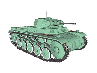 <em>德国</em>二号坦克草图大师模型，坦克sketchup模型下载