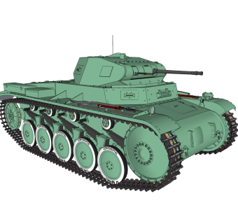 德国二号坦克草图大师模型，坦克sketchup模型下载