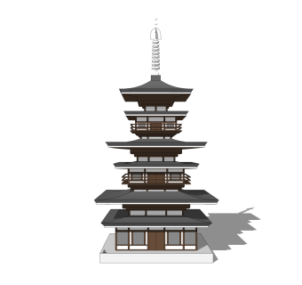 唐朝建筑SU模型，唐朝建筑SKP模型下载