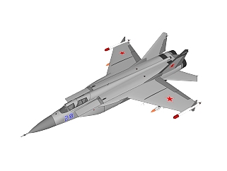 现代米格-31捕狐犬截击战斗机草图大师模型，战斗机su模型下载