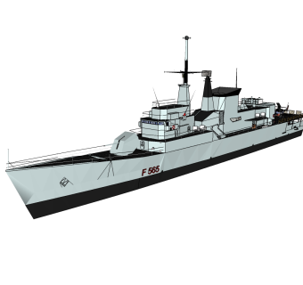 意大利狼级F565 Sagittario号护卫舰草图大师模型，护卫舰SU模型下载