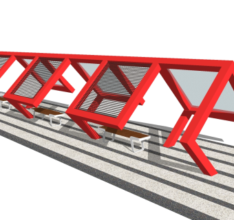 现代造型廊架草图大师模型，造型廊架sketchup模型下载
