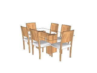 现代餐桌<em>椅</em>免费<em>su模型</em>，餐桌<em>椅</em>sketchup模型下载