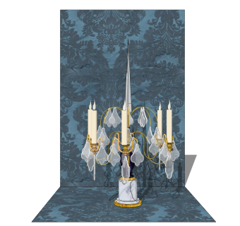  现代烛台灯草图大师模型，烛台灯SU模型下载