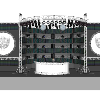 现代舞台草图大师模型，舞台SU模型下载