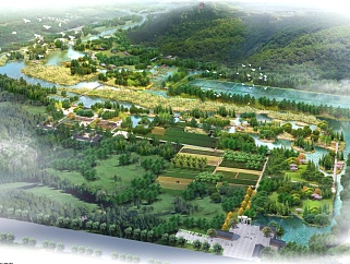 [山东]鸡龙河景观效果图，湿地景观设计案例