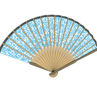 中式挂扇墙饰su模型,摆件草图大师模型下载