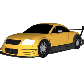 现代跑车免费su模型，现代跑车skp模型，跑车草图大师素材下载