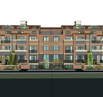 欧式别墅外观草图大师模型，SU模型免费下载