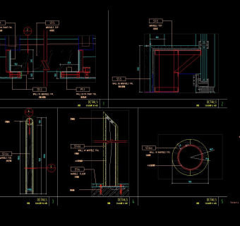 40套室内设计消防门背景墙节点大样图CAD图纸