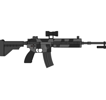 德国H&k公司416自动步枪草图大师模型，步枪SU模型下载