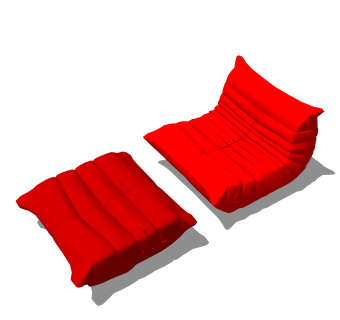 现代单人沙发草图大师模型，单人沙发skb文件下载