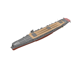 现代日本苍龙号航空母舰sketchup模型，航空母舰草图大师模型下载