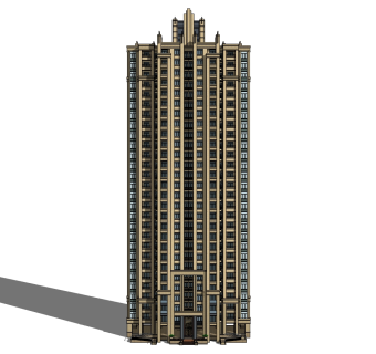 欧式公寓草图大师模型，公寓su模型下载