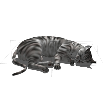 现代猫草图大师模型，动物sketchup模型下载