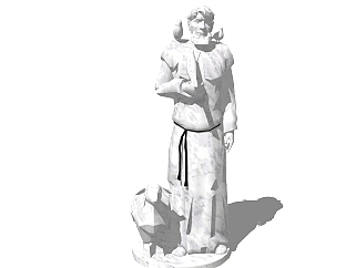 欧式人物雕塑SU模型，欧式人物雕塑SKB文件