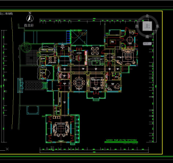 祥细客厅卧室家装户型图三居CAD，免费下载