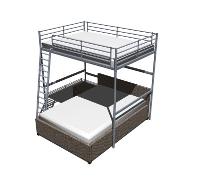 高低床铺草图大师模型，儿童床SU模型下载