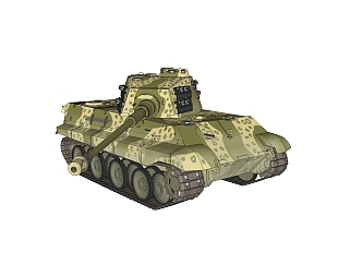 <em>德国</em>六号Tiger-II虎王重型坦克草图大师模型，虎王重型...