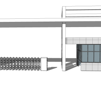 现代岗亭SU模型，岗亭SKB文件下载