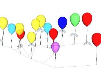 现代<em>气球</em>摆件草图大师模型,家居摆件su模型下载