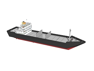 现代的大型货船skp模型，<em>货轮</em>su模型下载