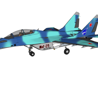 苏俄Mig-29米格-29战斗机 草图大师模型，苏俄Mig-29米格-29战斗机 Skb模型下载