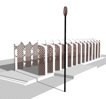 现代地铁出口草图大师模型，地铁出口sketchup模型下载