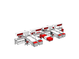 办工桌草图大师模型，办工桌skp模型，办工桌su素材下载