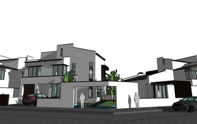 中式别墅草图大师模型，别墅sketchup模型