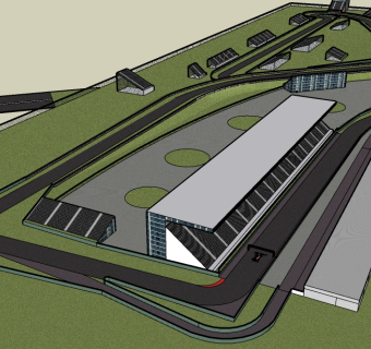 现代赛车场草图大师模型，赛车场skp文件下载