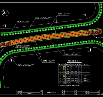 道路景观施工图，道路景观CAD设计图