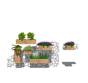 现代花箱草图大师模型，花箱SKP模型下载
