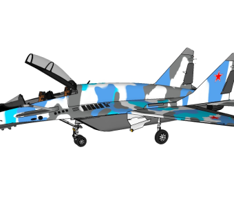 苏俄Mig-29米格-29战斗机 草图大师模型，苏俄Mig-29米格-29战斗机 Skb模型下载