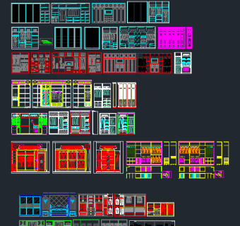 常见CAD柜类设计工程图纸合集，柜类cad施工图纸下载