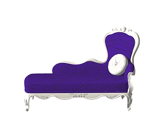 欧式皮革贵妃椅免费su模型，贵妃椅skp模型下载