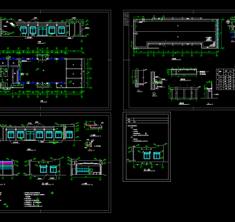 现代食堂建筑施工图，食堂CAD建筑图纸下载