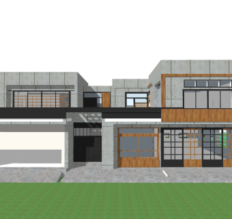 现代别墅外观草图大师模型，别墅外观sketchup模型免费下载