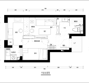 祥细客厅卧室家装户型图三居CAD，免费下载