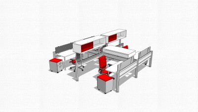 办工桌草图大师模型，办工桌sketchup模型，办工桌su素材下载