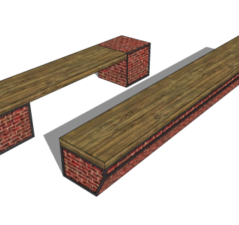 条形座椅SU模型下载，长椅草图大师模型下载