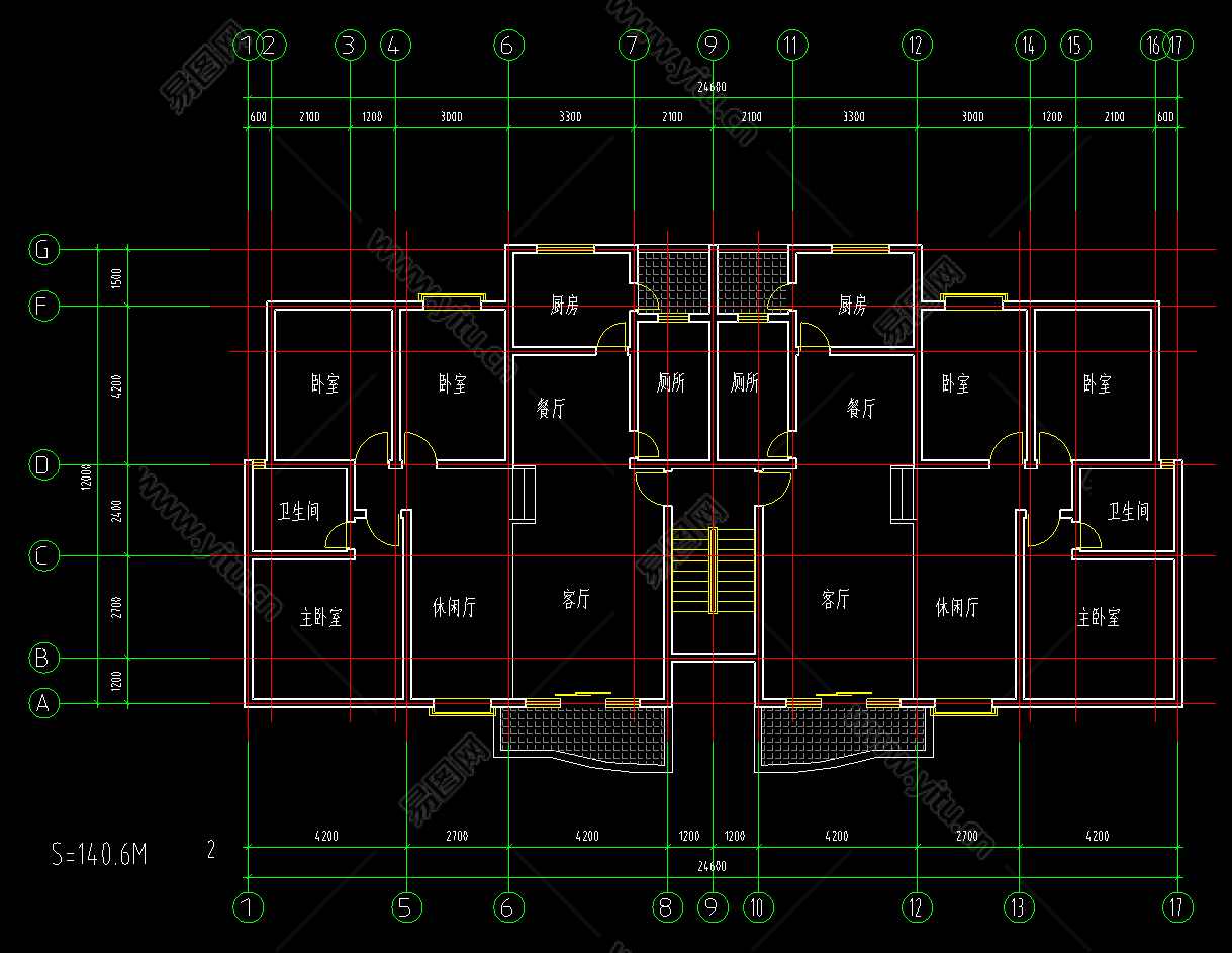室内设计CAD平面施工图图片下载_红动中国