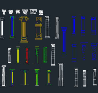 欧式建筑柱式外装CAD图纸下载
